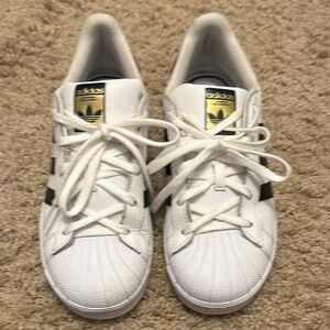 Adidas White and Black Sneakers Classic Shell Toe